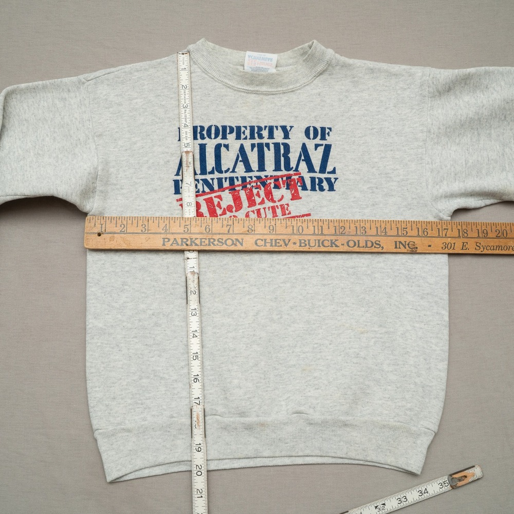 Vintage 90s Property Of Alcatraz Reject Too Cute‎ Sweatshirt Hanes Youth Large - Picture 3 of 5